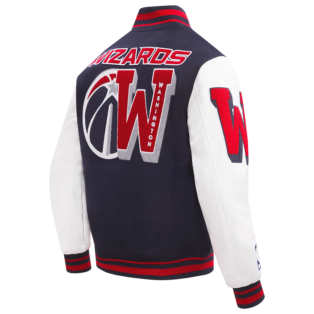 NBA WASHINGTON WIZARDS MASHUP MEN'S RIB WOOL VARSITY JACKET