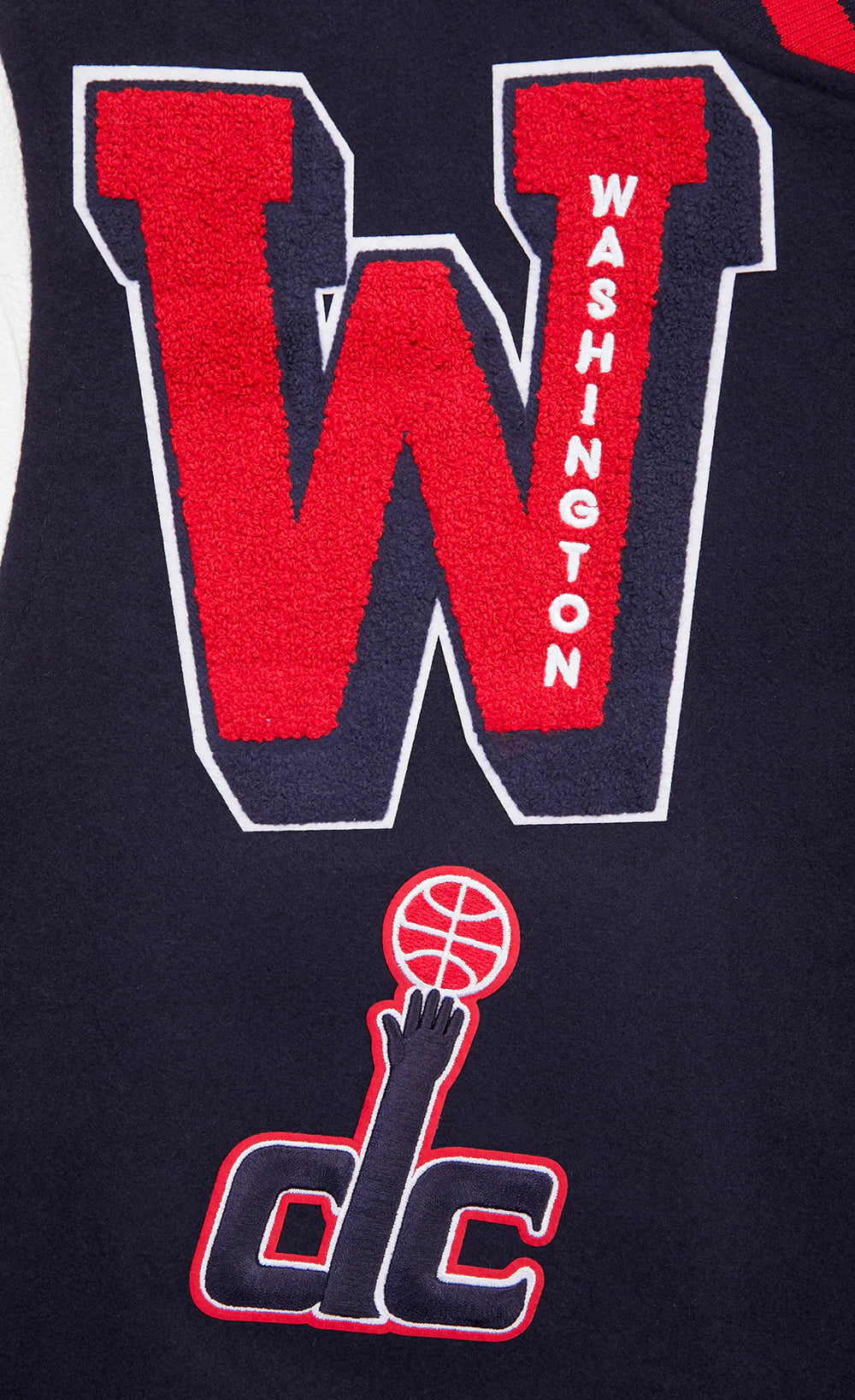 NBA WASHINGTON WIZARDS MASHUP MEN'S RIB WOOL VARSITY JACKET