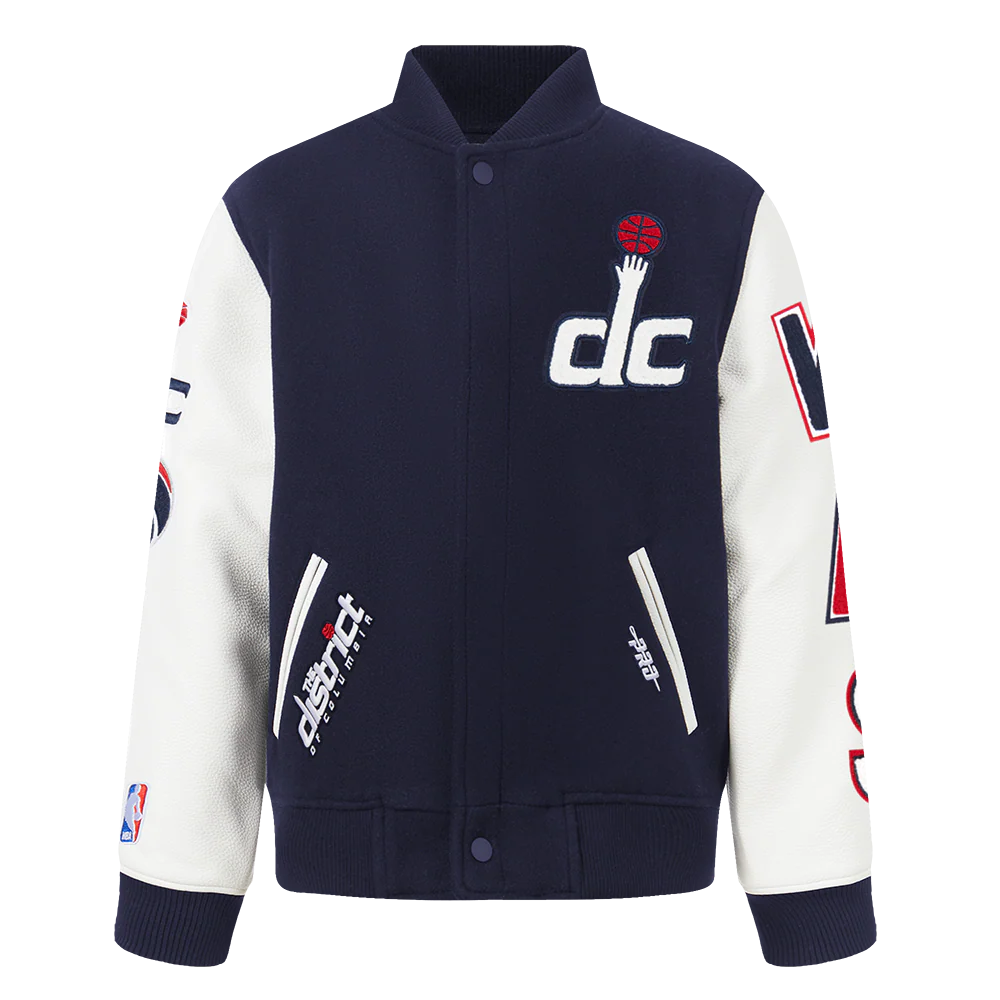 NBA WASHINGTON WIZARDS CLASSIC BIG BOYS WOOL VARSITY JACKET