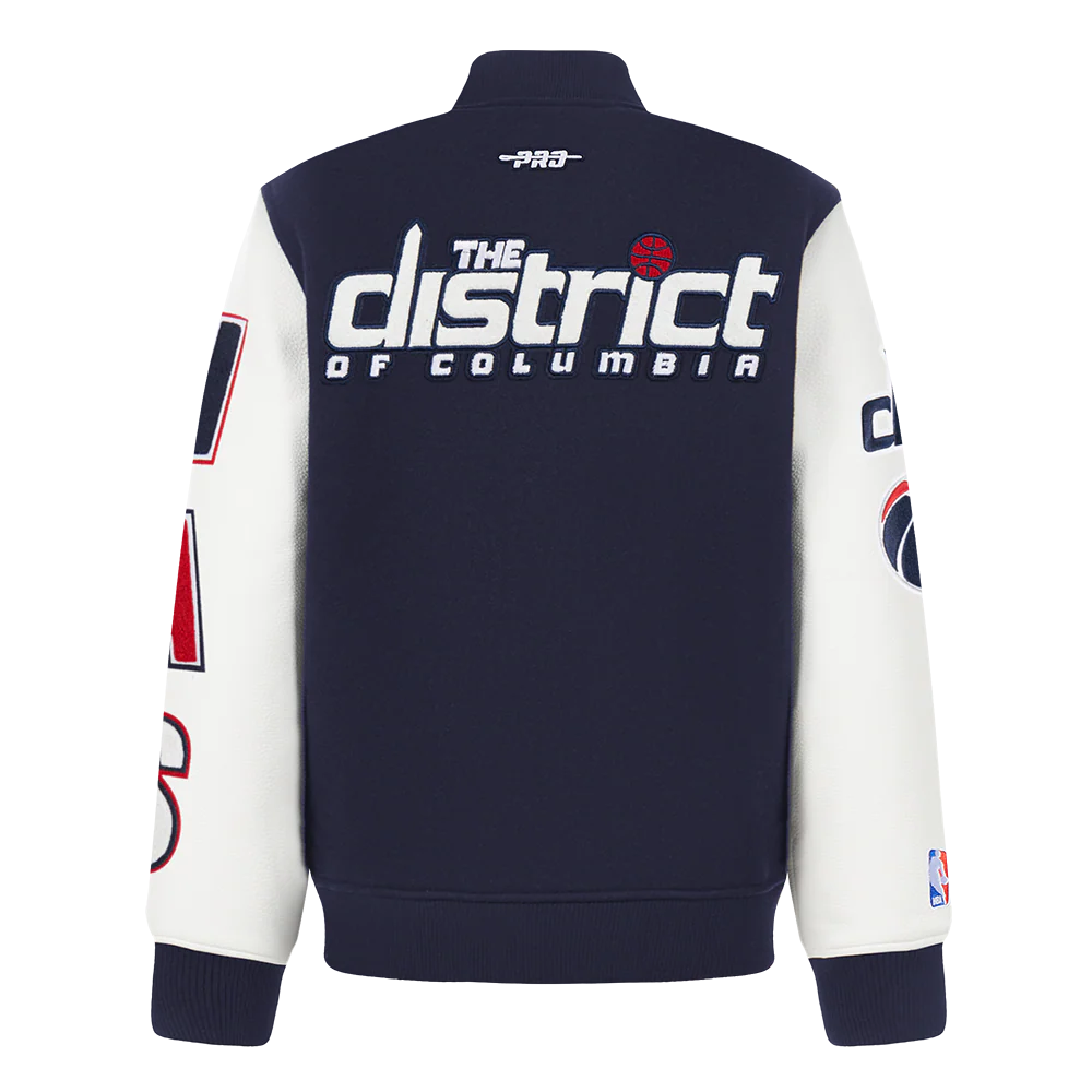 NBA WASHINGTON WIZARDS CLASSIC BIG BOYS WOOL VARSITY JACKET