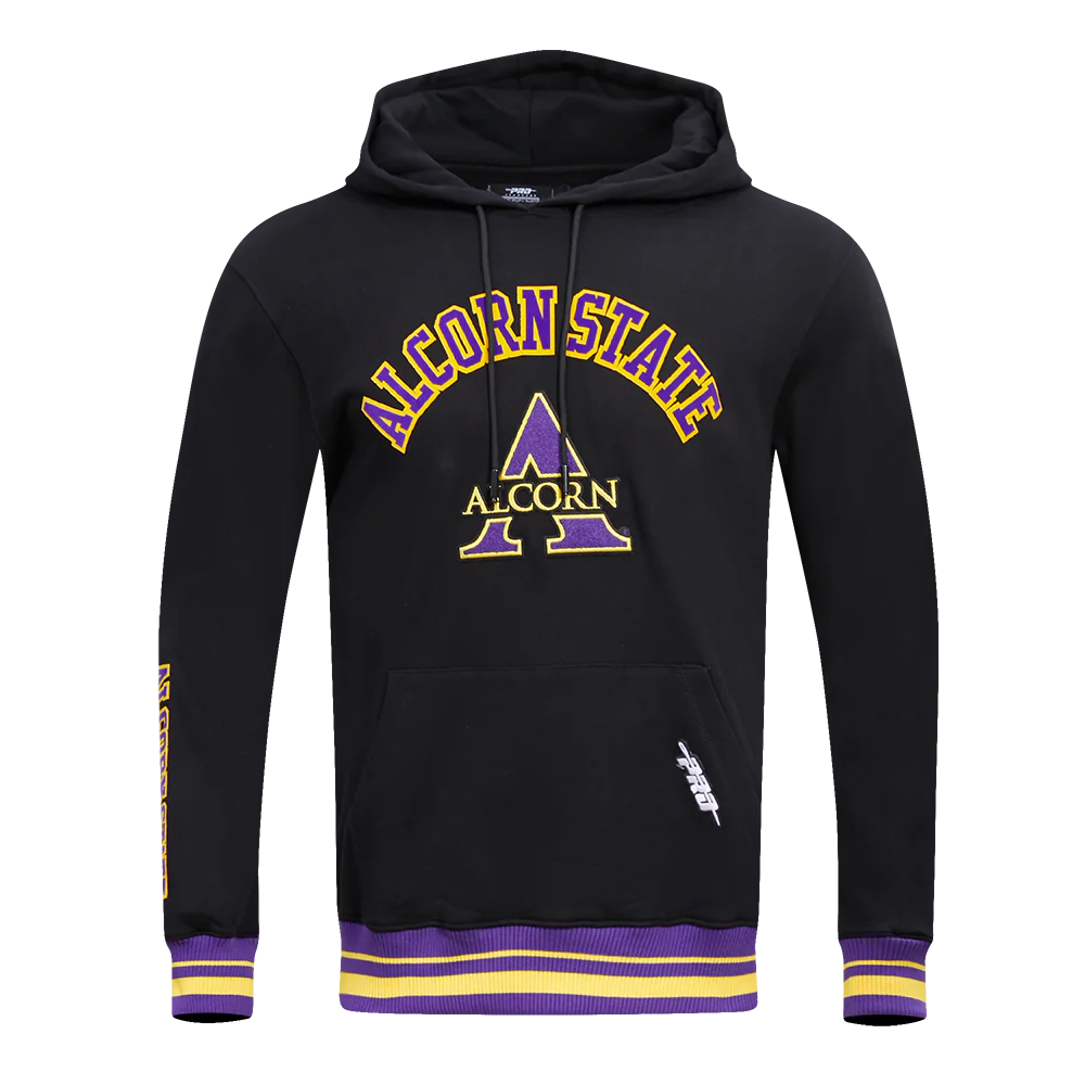 ALCORN STATE UNIVERSITY CLASSIC MEN'S STACKED LOGO PULLOVER HOODIE