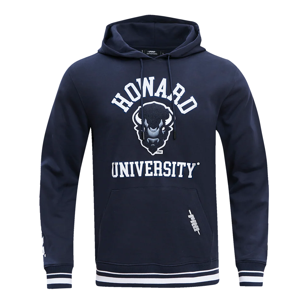 HOWARD UNIVERSITY CLASSIC MEN'S STACKED LOGO PULLOVER HOODIE