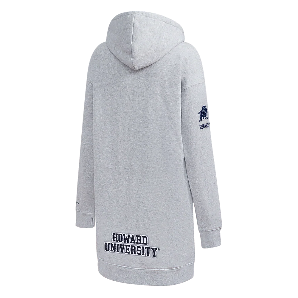 HOWARD UNIVERSITY CLASSIC WOMEN'S FLEECE HOODIE DRESS