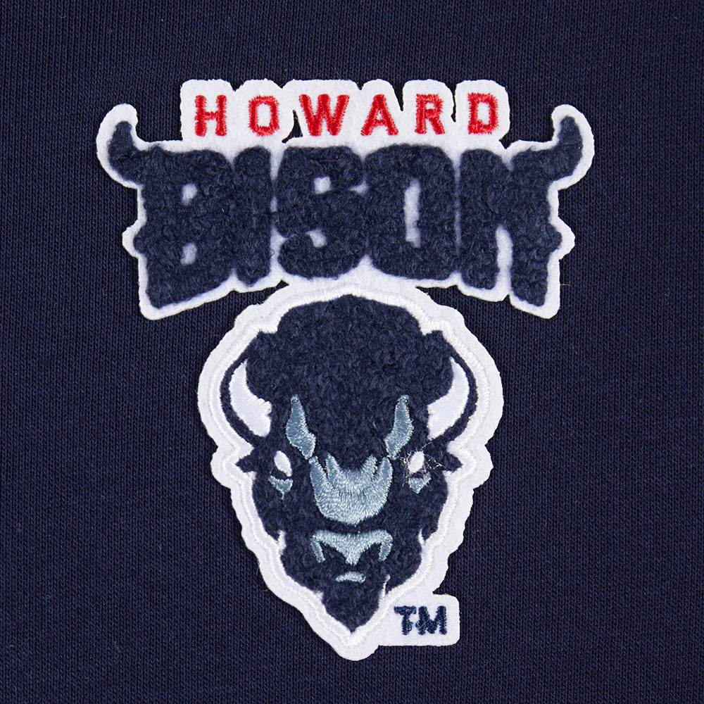 HOWARD UNIVERSITY CLASSIC WOMEN'S RIB CROPPED PULLOVER HOODIE
