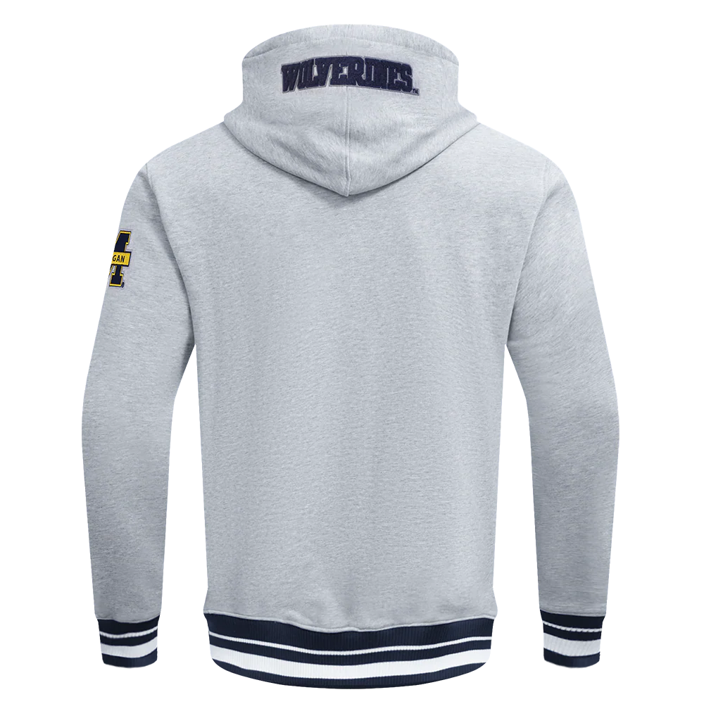 UNIVERSITY OF MICHIGAN CLASSIC MEN'S STACKED LOGO PULLOVER HOODIE