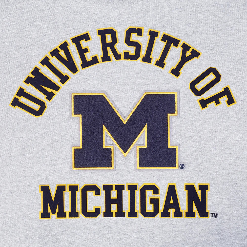 UNIVERSITY OF MICHIGAN CLASSIC MEN'S STACKED LOGO PULLOVER HOODIE