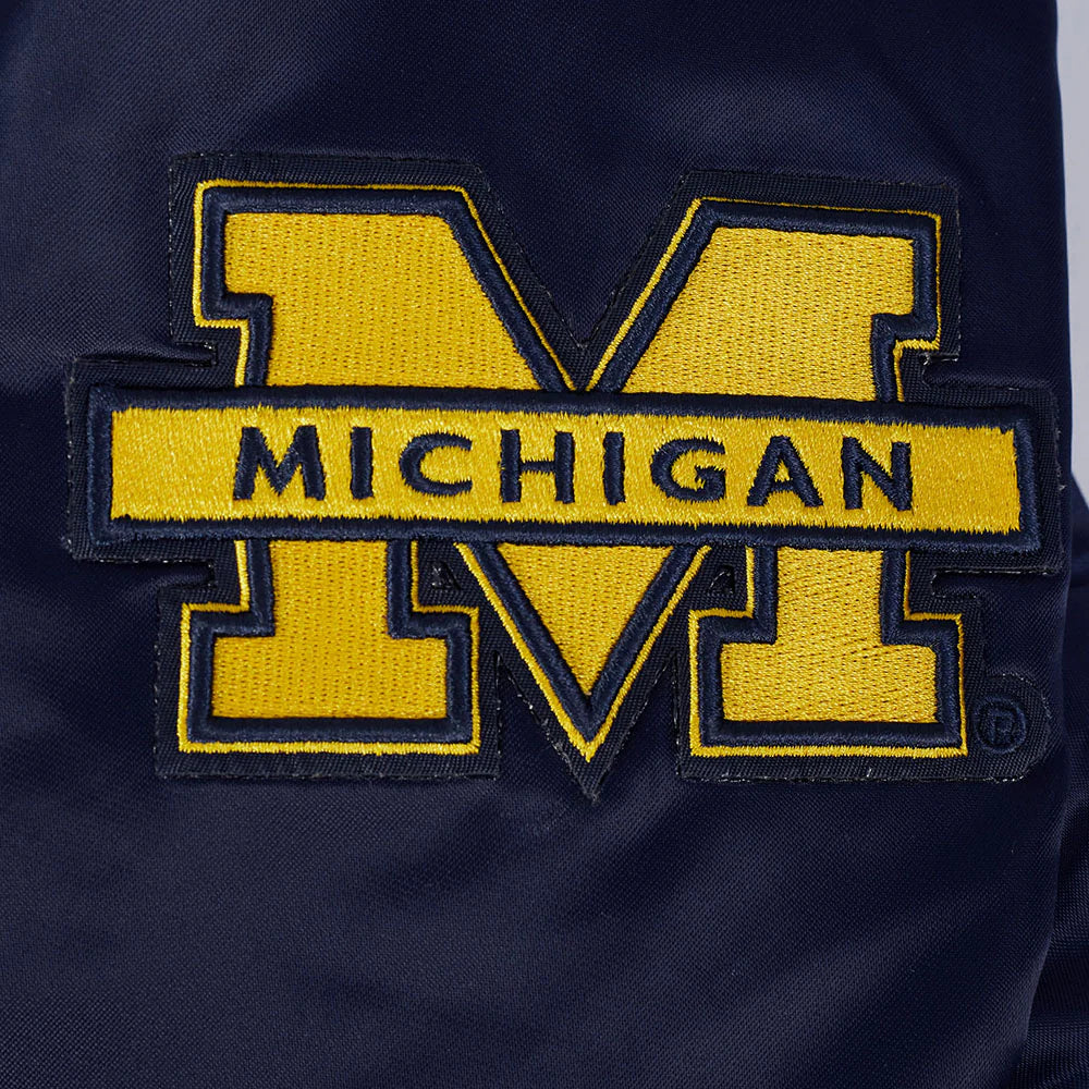 UNIVERSITY OF MICHIGAN CLASSIC MEN'S RIB SATIN JACKET