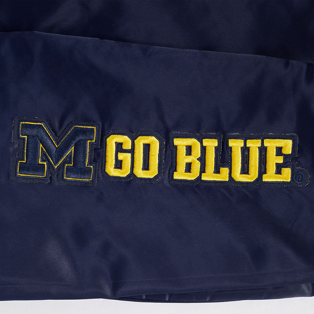 UNIVERSITY OF MICHIGAN CLASSIC MEN'S RIB SATIN JACKET