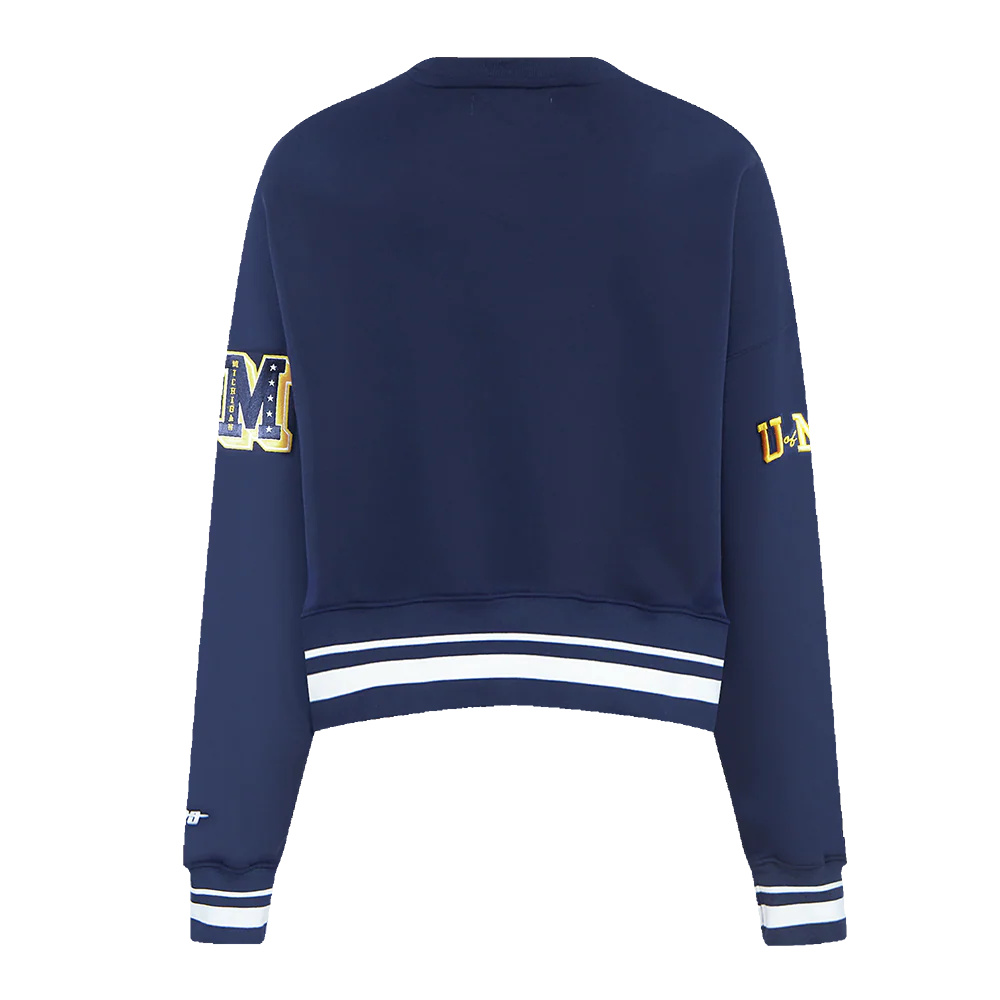 UNIVERSITY OF MICHIGAN CLASSIC WOMEN'S RIB FLEECE CREWNECK