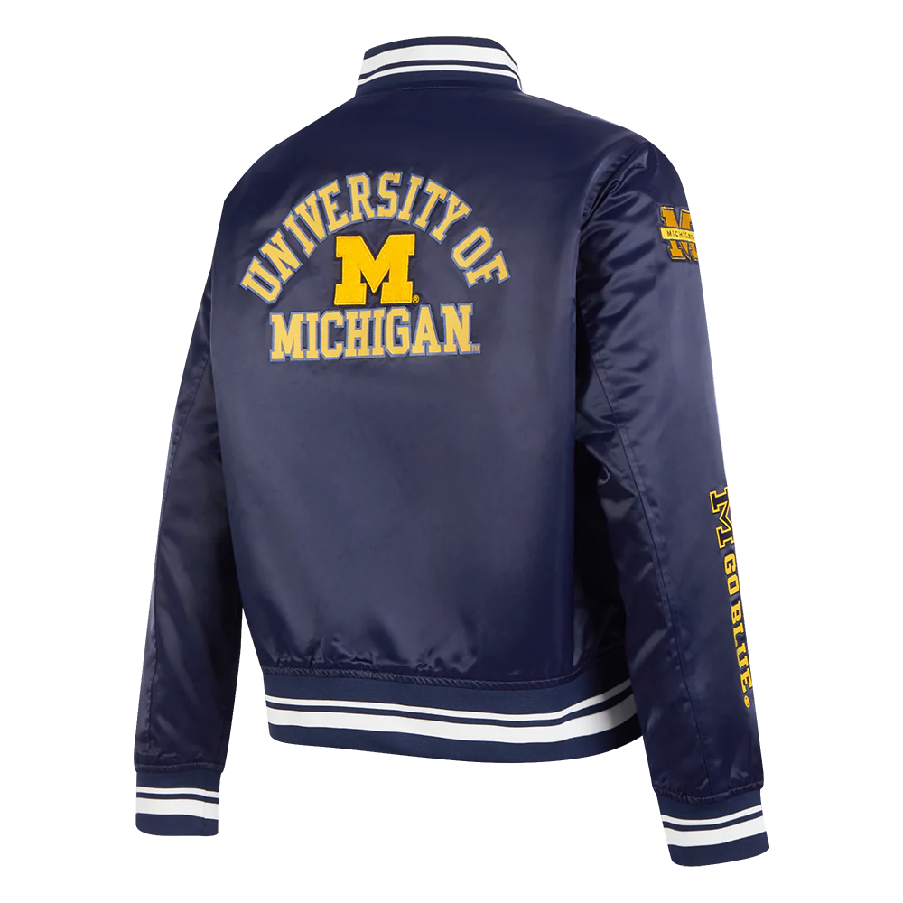 UNIVERSITY OF MICHIGAN CLASSIC WOMEN'S RIB SATIN JACKET