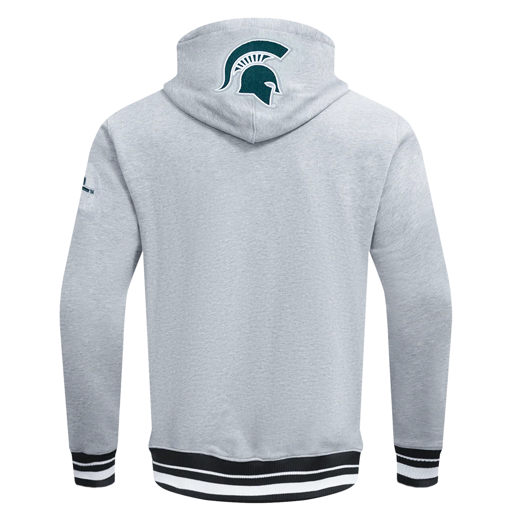 MICHIGAN STATE UNIVERSITY CLASSIC MEN'S STACKED LOGO PULLOVER HOODIE