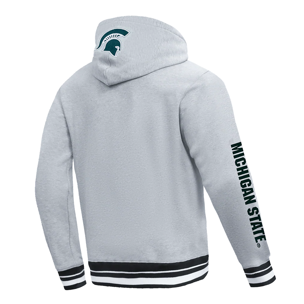 MICHIGAN STATE UNIVERSITY CLASSIC MEN'S STACKED LOGO PULLOVER HOODIE