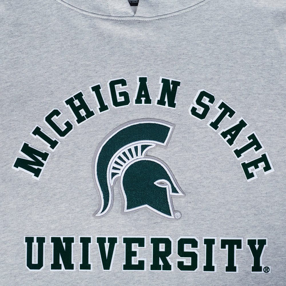 MICHIGAN STATE UNIVERSITY CLASSIC MEN'S STACKED LOGO PULLOVER HOODIE