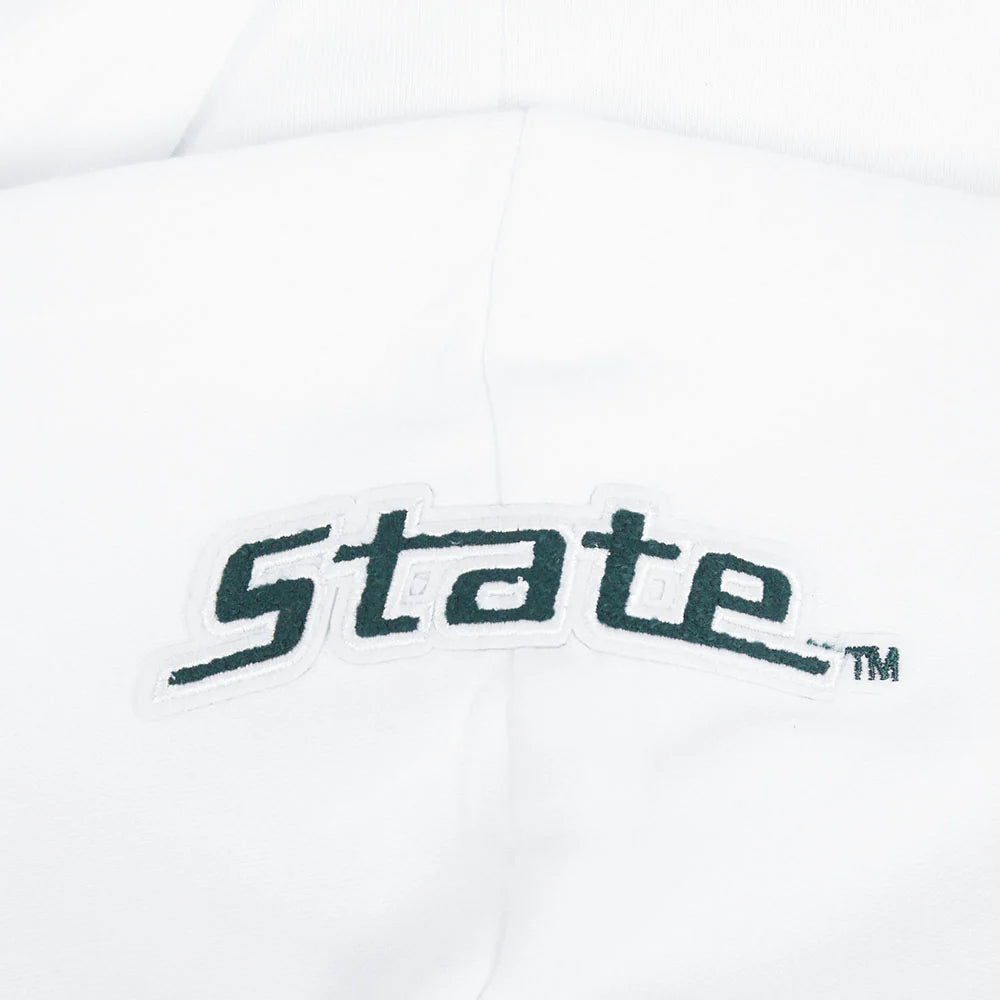 COLLEGE MICHIGAN STATE UNIVERSITY CLASSIC WOMEN'S FLC RIB CROPPED PO HOODIE