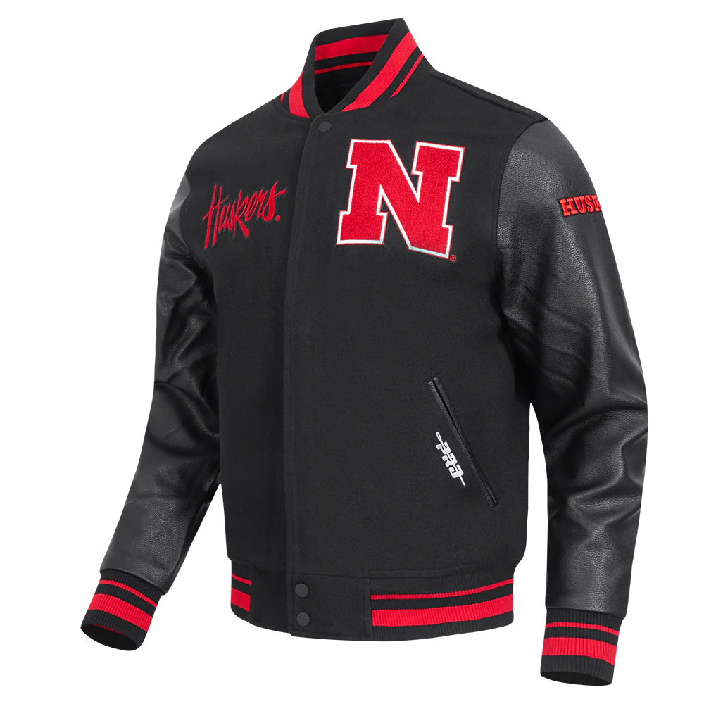 UNIVERSITY OF NEBRASKA CLASSIC RIB WOOL VARSITY JACKET