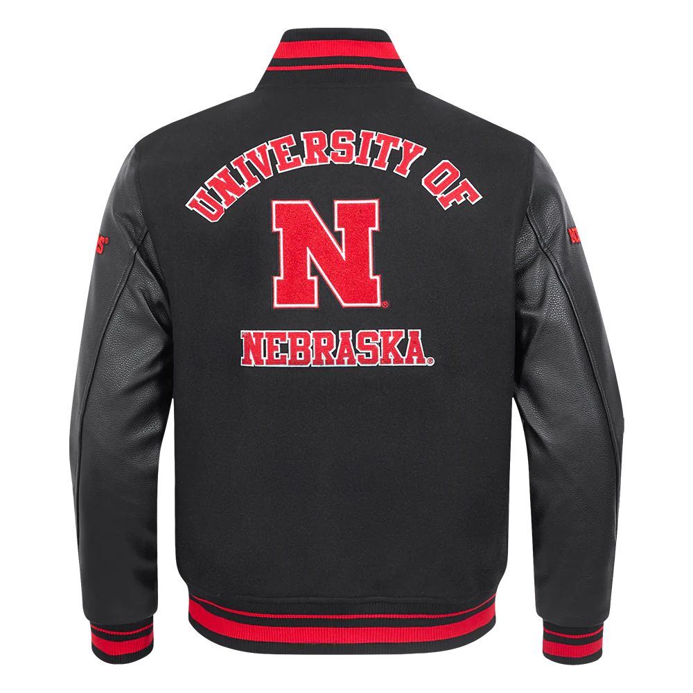 UNIVERSITY OF NEBRASKA CLASSIC RIB WOOL VARSITY JACKET