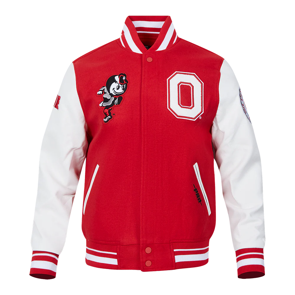OHIO STATE UNIVERSITY CLASSIC MEN'S RIB WOOL VARSITY JACKET