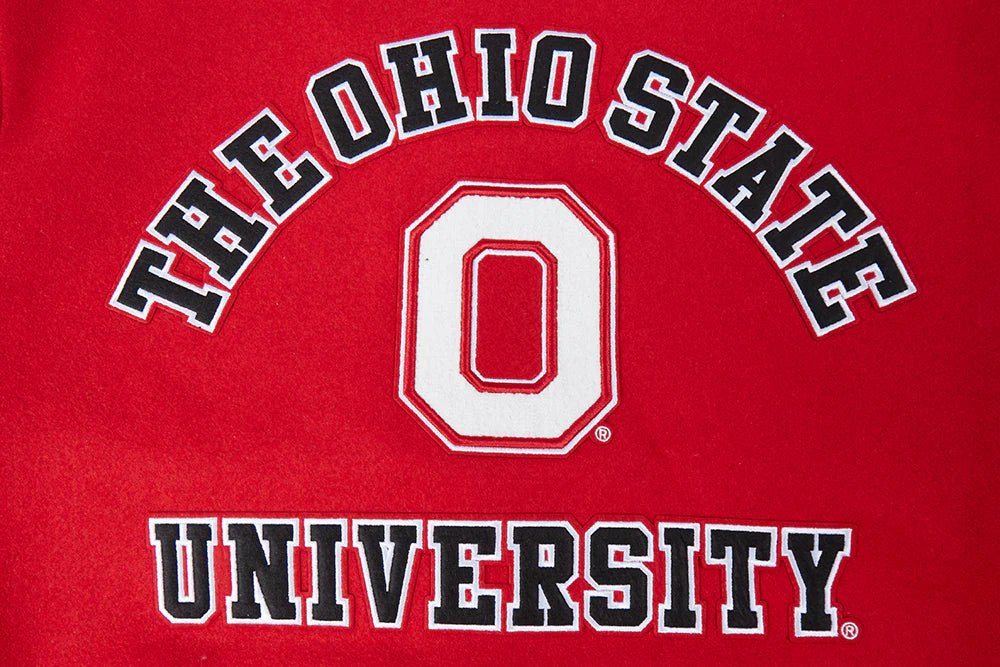 OHIO STATE UNIVERSITY CLASSIC MEN'S RIB WOOL VARSITY JACKET