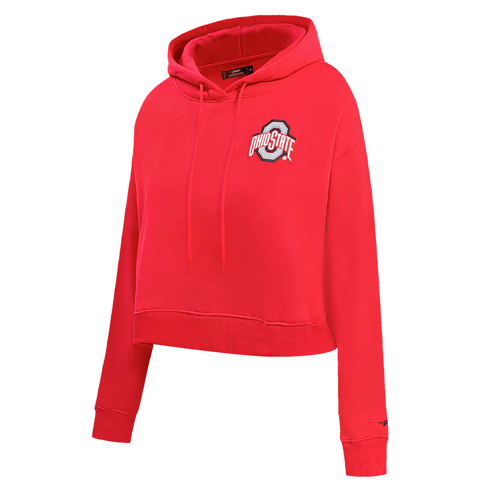 OHIO STATE UNIVERSITY CLASSIC WOMEN'S FLEECE CROPPED PULLOVER HOODIE