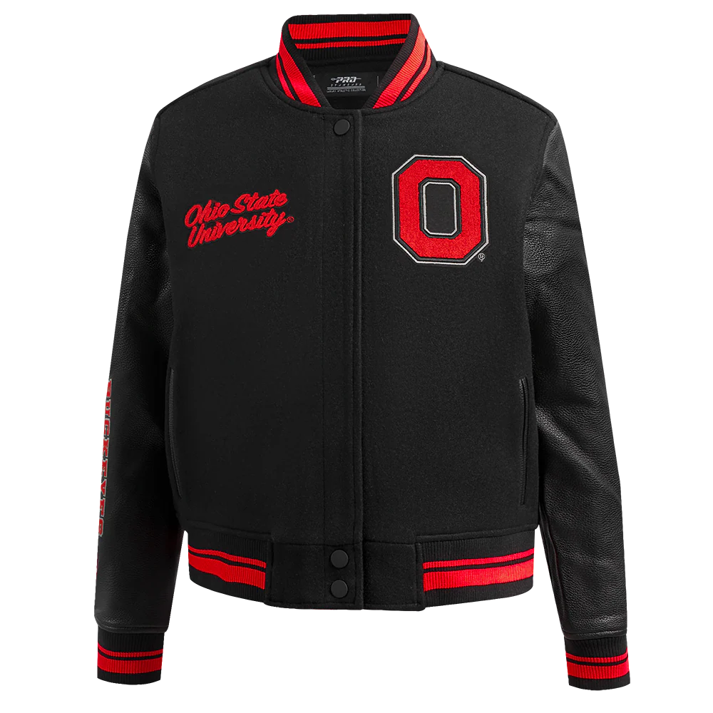OHIO STATE UNIVERSITY CLASSIC WOMEN'S RIB WOOL VARSITY JACKET