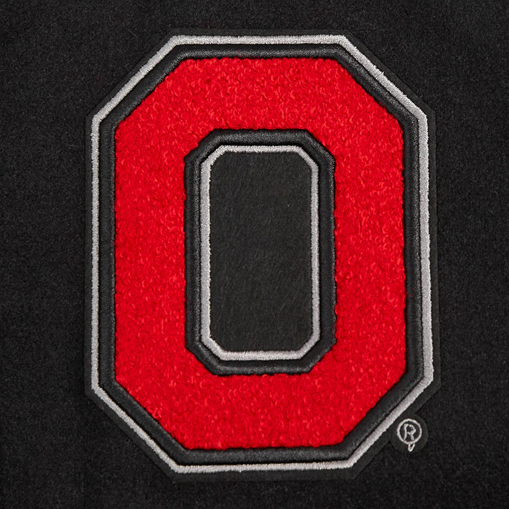 OHIO STATE UNIVERSITY CLASSIC WOMEN'S RIB WOOL VARSITY JACKET
