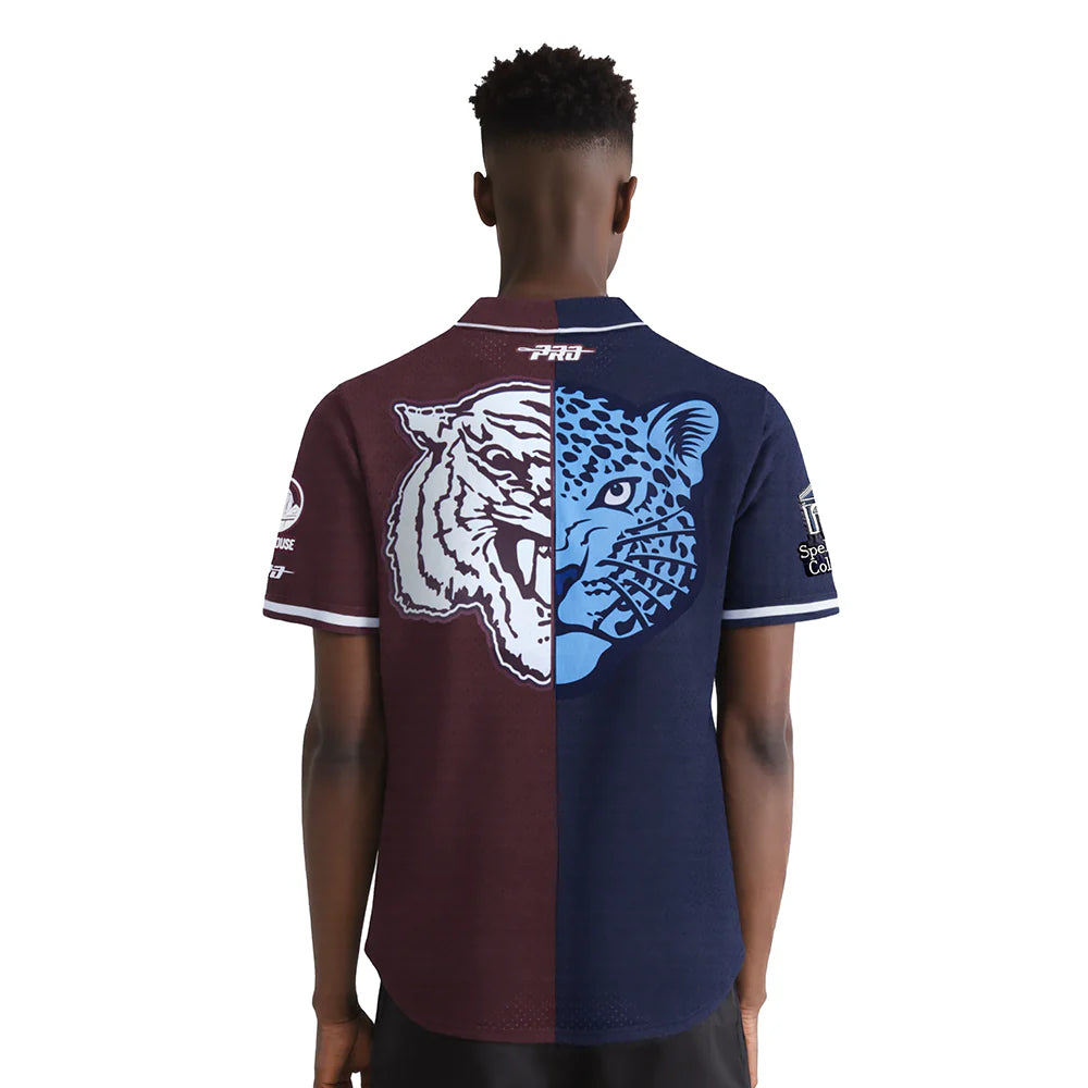 COLLEGE SPELHOUSE HOMECOMING MEN'S SPLIT MESH BUTTON DOWN SHIRT