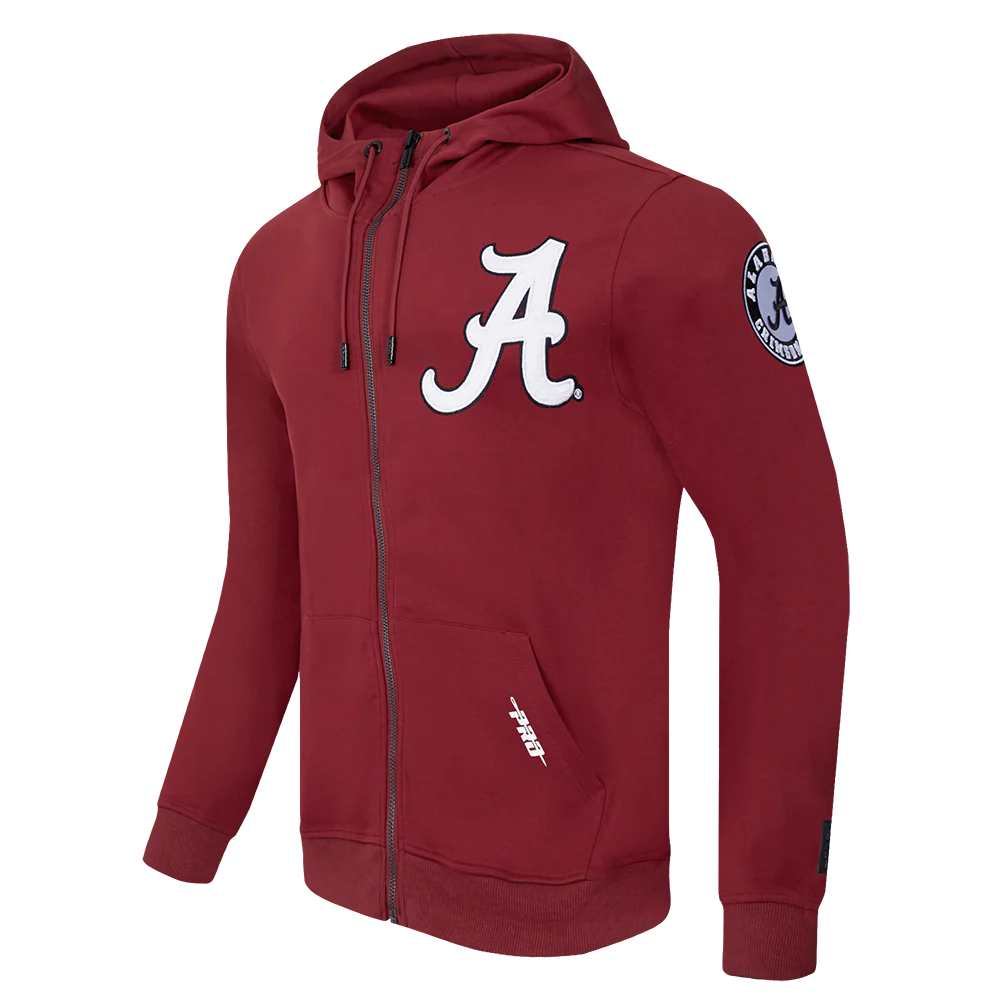 UNIVERSITY OF ALABAMA CLASSIC MEN'S FULL ZIP PULLOVER HOODIE