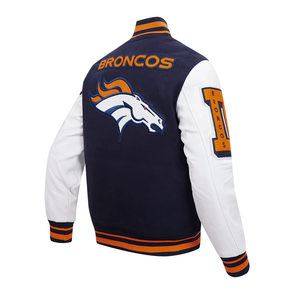 NFL DENVER BRONCOS MASHUP MEN'S RIB WOOL VARSITY JACKET