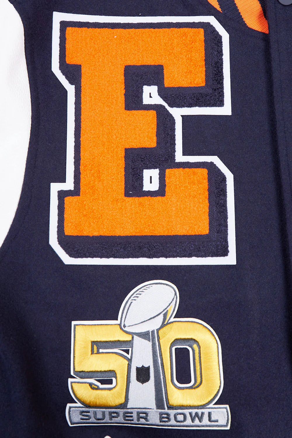 NFL DENVER BRONCOS MASHUP MEN'S RIB WOOL VARSITY JACKET