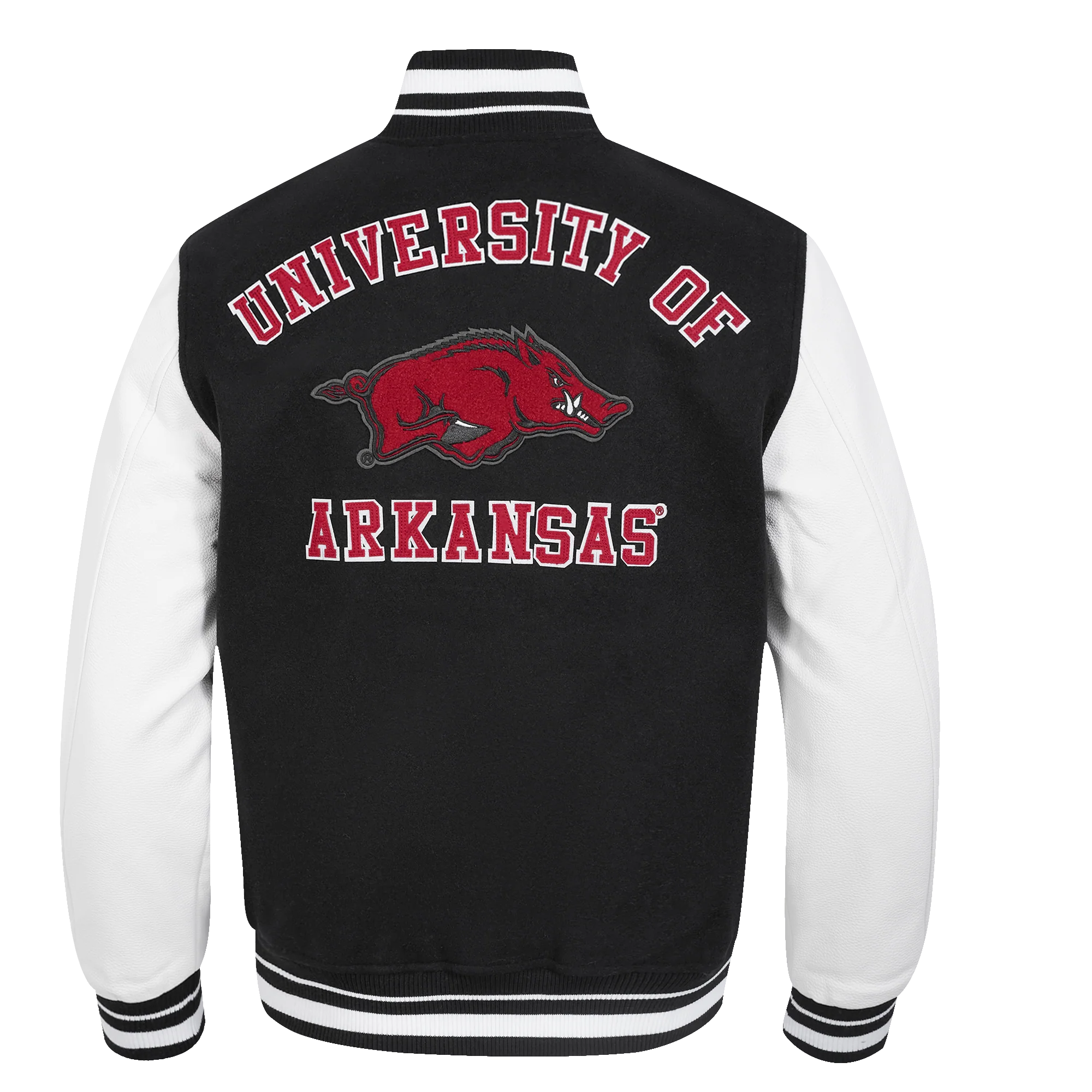 UNIVERSITY OF ARKANSAS CLASSIC MEN'S RIB WOOL VARSITY JACKET