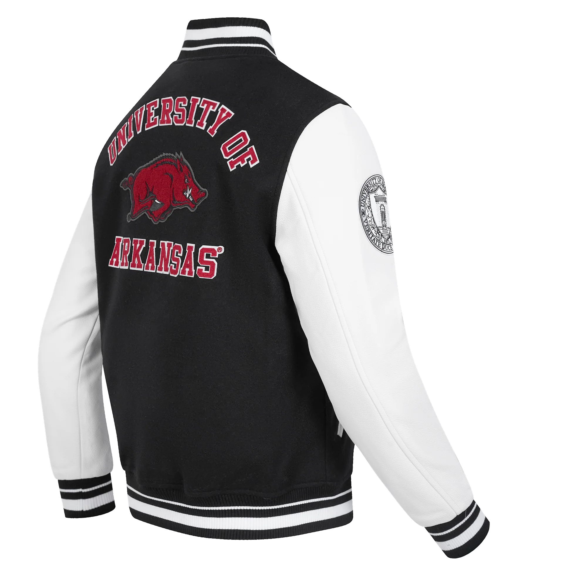 UNIVERSITY OF ARKANSAS CLASSIC MEN'S RIB WOOL VARSITY JACKET