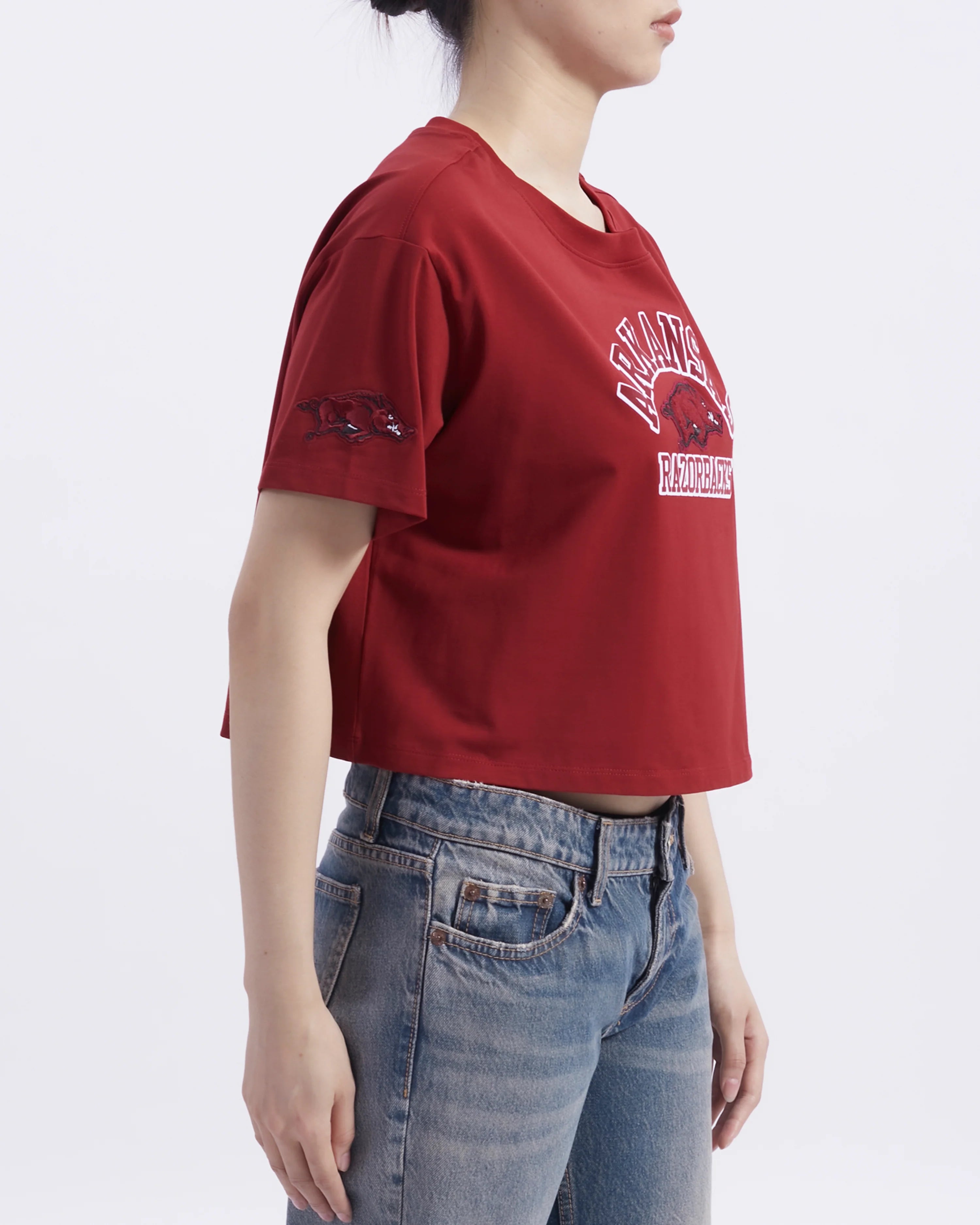 UNIVERSITY OF ARKANSAS FAYETTEVILLE CLASSIC WOMEN'S SINGLE JERSEY BOXY TEE