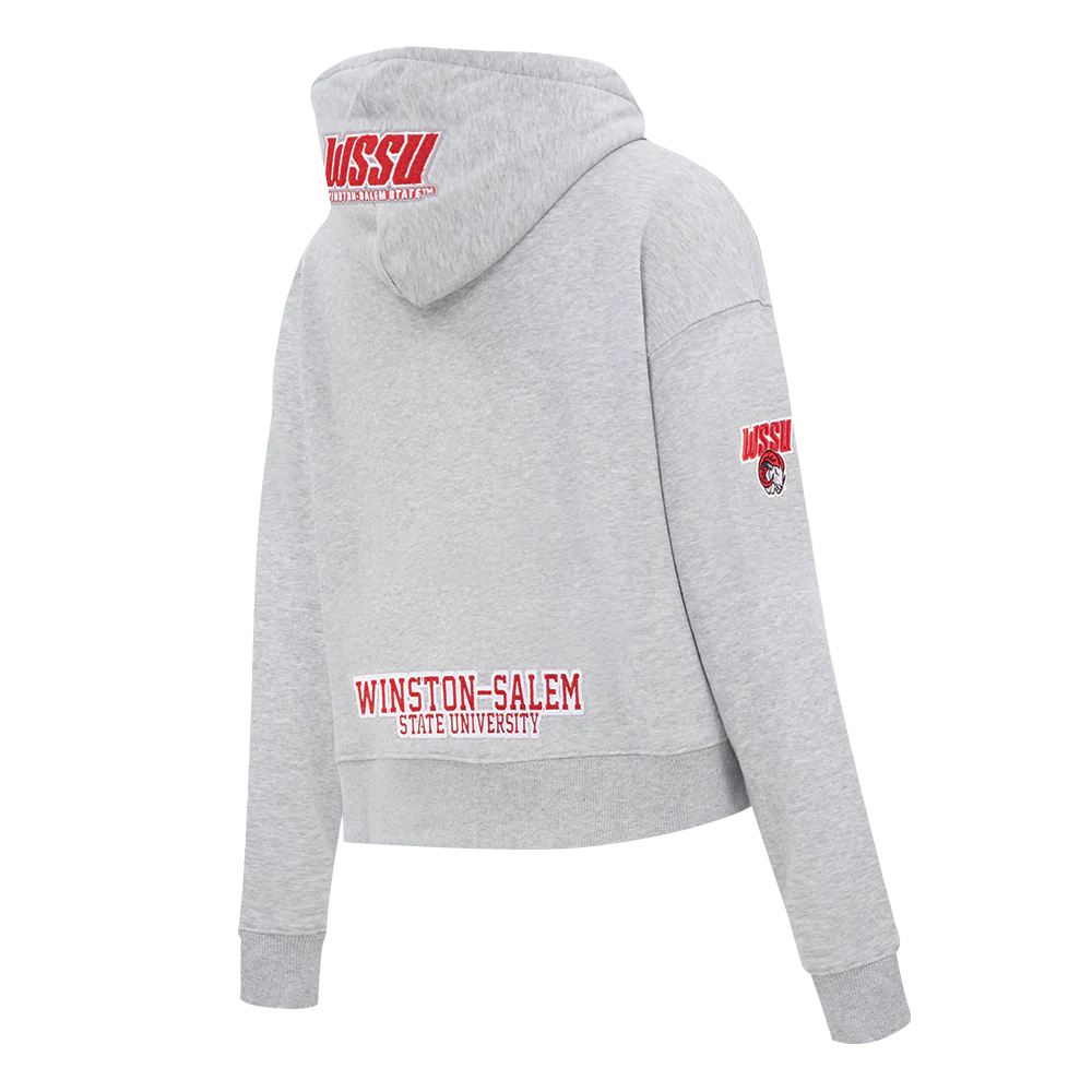 WINSTON-SALEM STATE UNIVERSITY CLASSIC WOMEN'S FLEECE CROPPED PULLOVER HOODIE