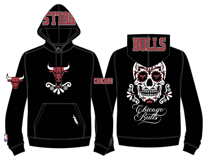 Chicago Bulls Men's Pull Over Hoodie Sugar Skull