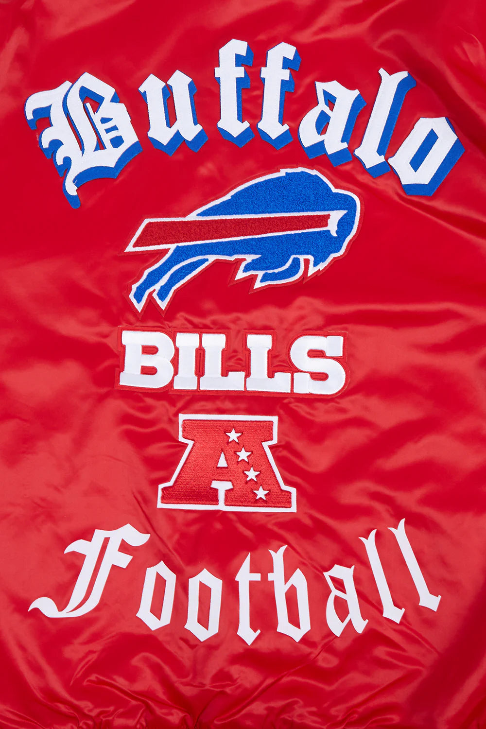 NFL BUFFALO BILLS OLD ENGLISH MEN'S RIB SATIN JACKET