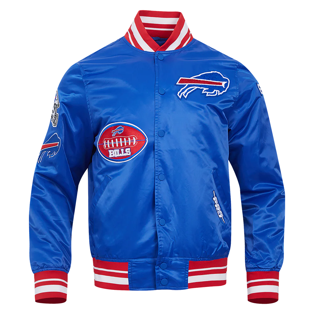 NFL BUFFALO BILLS OLD ENGLISH MEN'S RIB SATIN JACKET