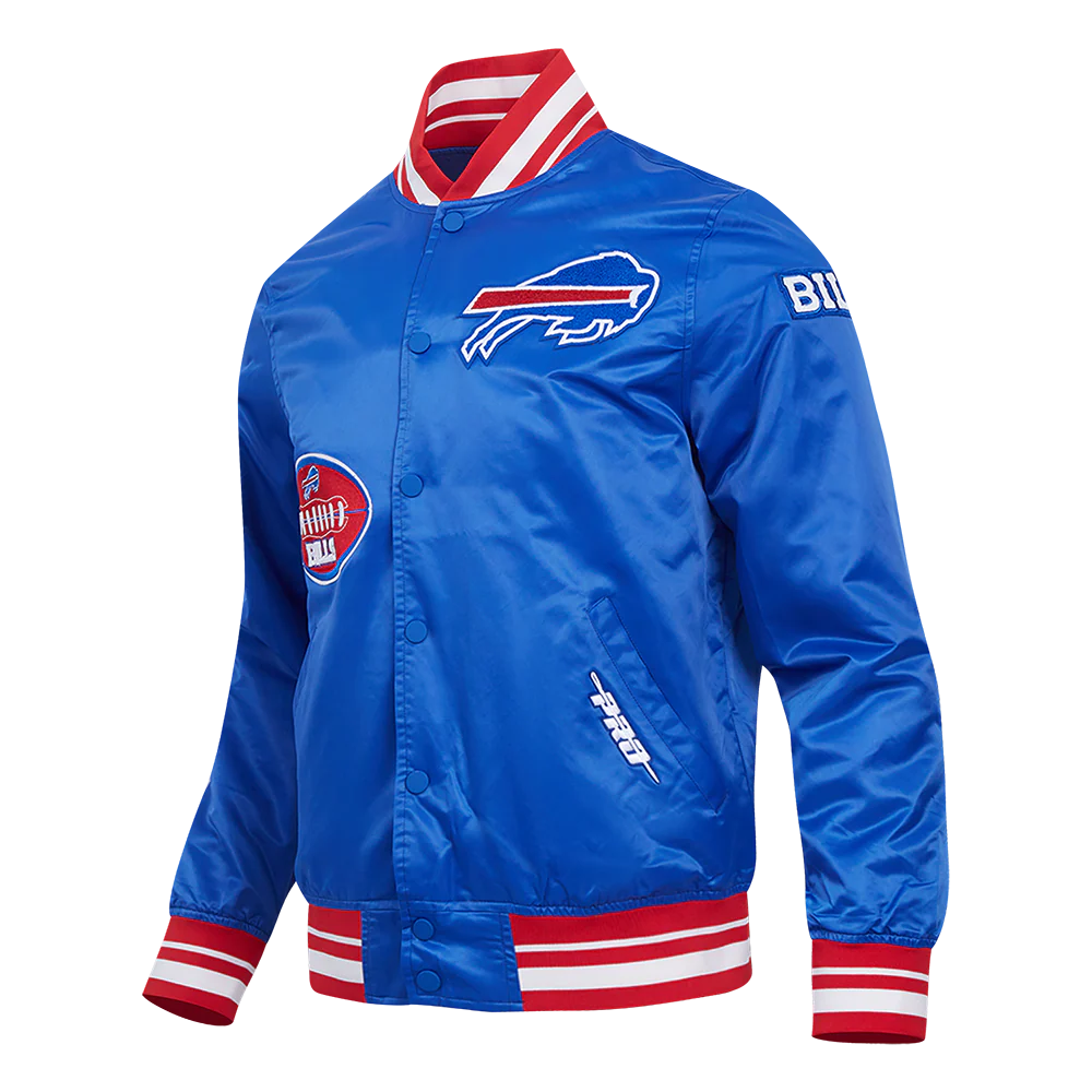 NFL BUFFALO BILLS OLD ENGLISH MEN'S RIB SATIN JACKET