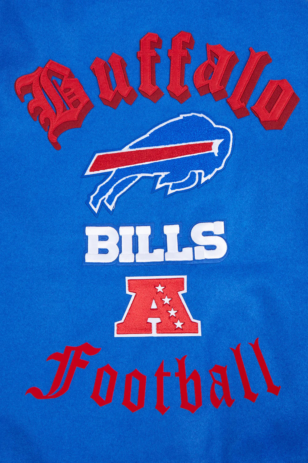 NFL BUFFALO BILLS OLD ENGLISH MEN'S RIB WOOL VARSITY JACKET