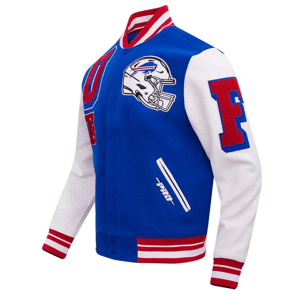 NFL BUFFALO BILLS MASHUP MEN'S RIB WOOL VARSITY JACKET