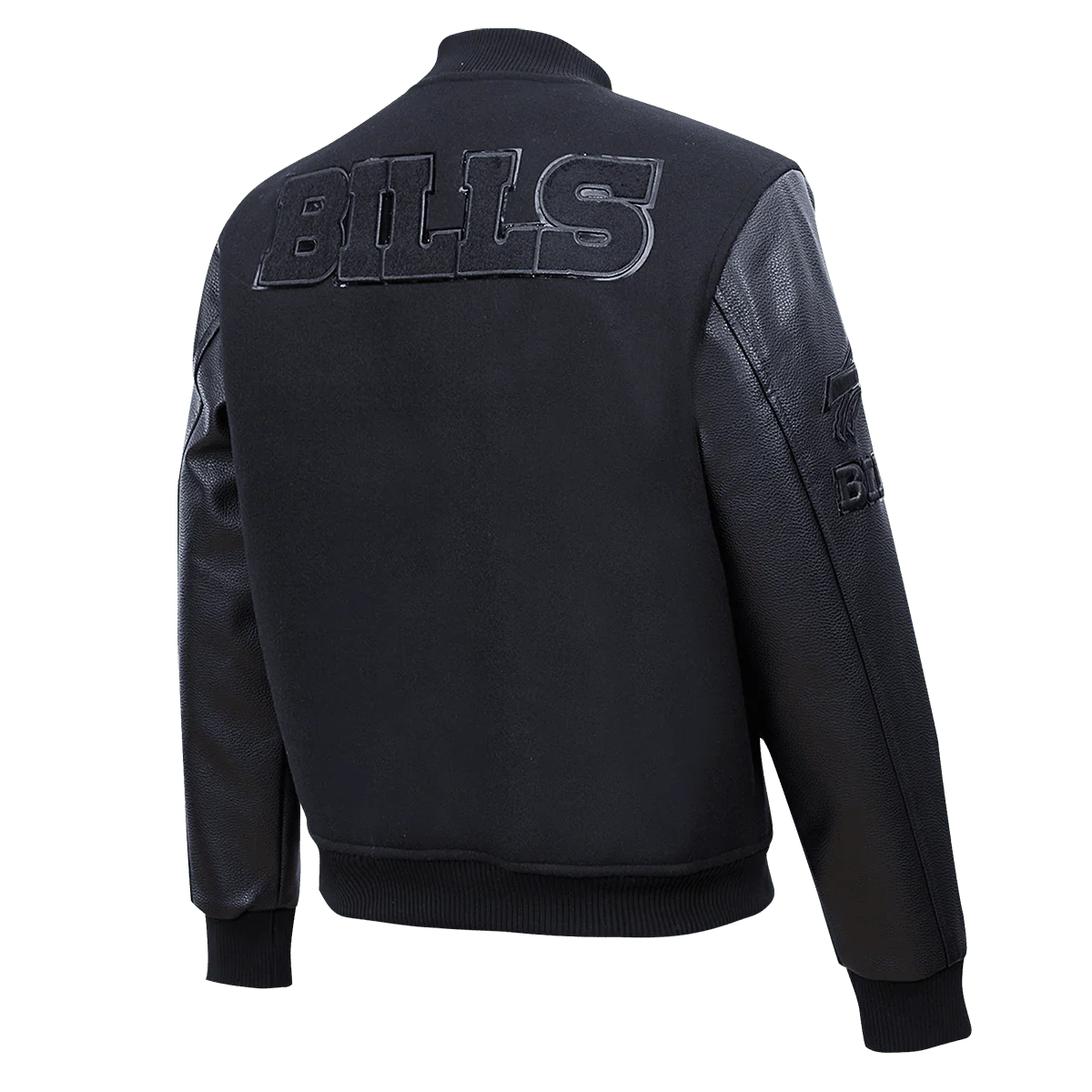 NFL BUFFALO BILLS TRIPLE BLACK LOGO MEN'S VARSITY JACKET