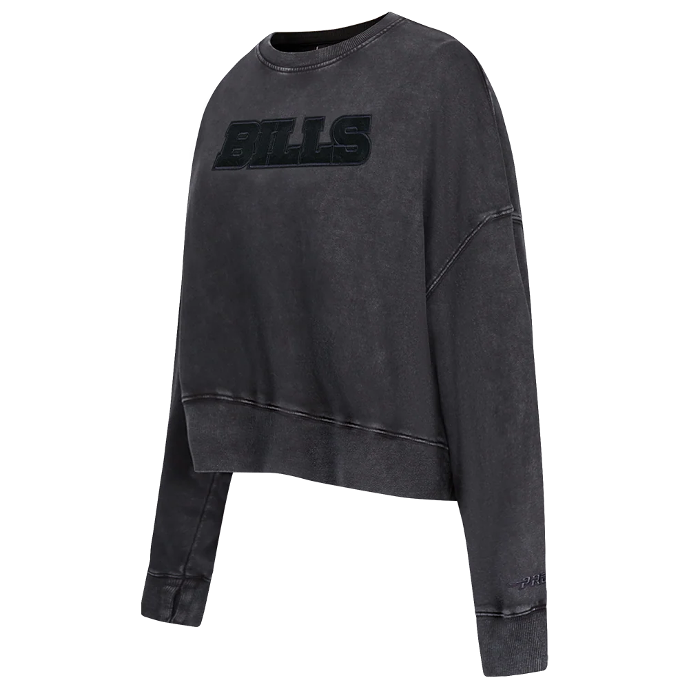 NFL BUFFALO BILLS WASHED CLASSIC WOMEN'S ENZYME WASH FT CREWNECK