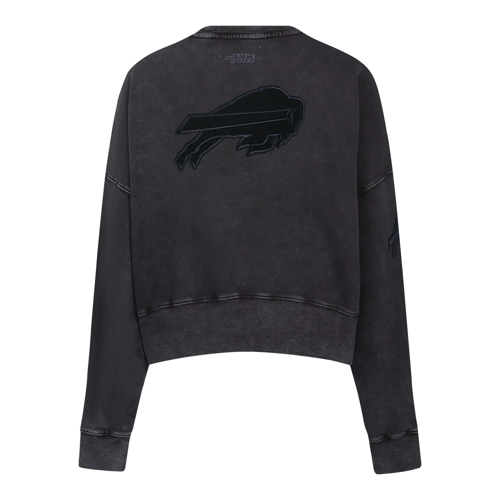 NFL BUFFALO BILLS WASHED CLASSIC WOMEN'S ENZYME WASH FT CREWNECK