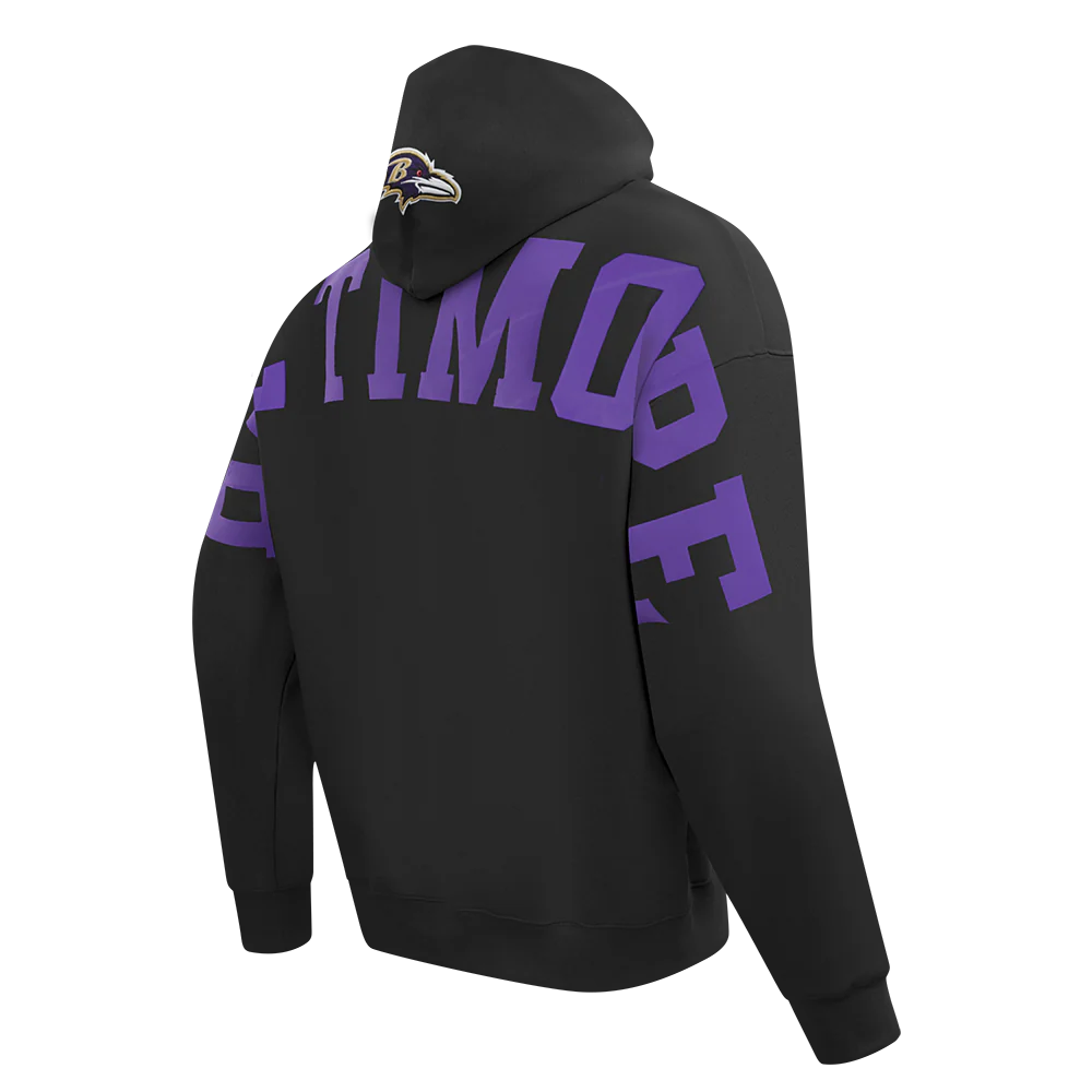 NFL BALTIMORE RAVENS WINGSPAN MEN'S DROP SHOULDER FLC PO HOODIE