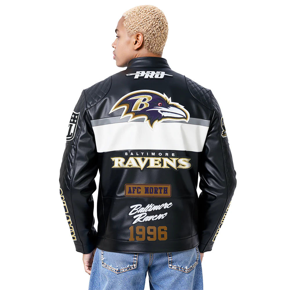 NFL BALTIMORE RAVENS MEN'S MOTO JACKET