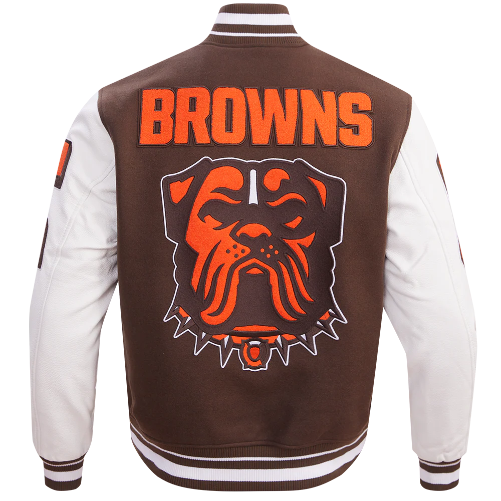 NFL CLEVELAND BROWNS MASHUP MEN'S RIB WOOL VARSITY JACKET
