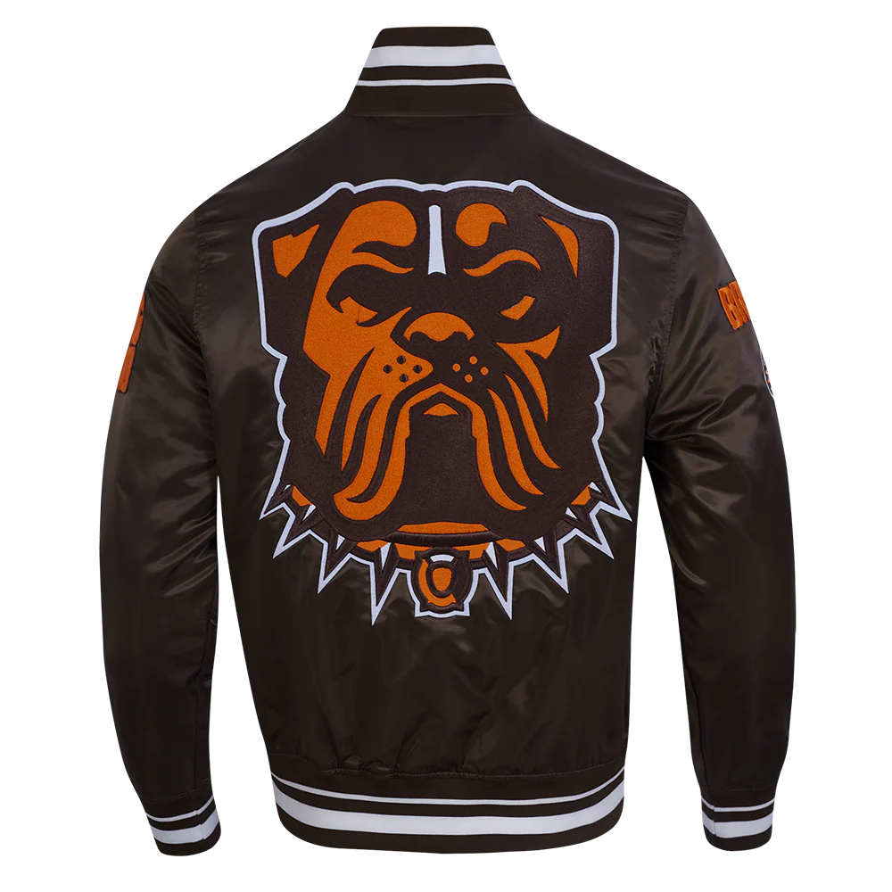 NFL CLEVELAND BROWNS MASHUP MEN'S RIB SATIN JACKET
