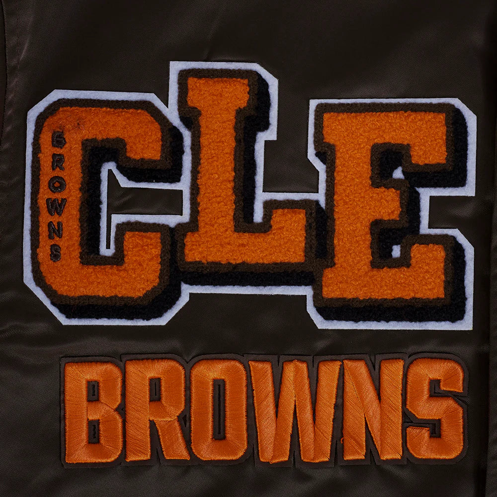 NFL CLEVELAND BROWNS MASHUP MEN'S RIB SATIN JACKET