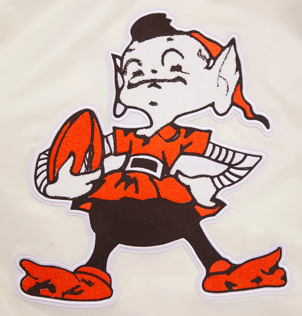 NFL CLEVELAND BROWNS RETRO CLASSIC MEN'S RIB SATIN JACKET