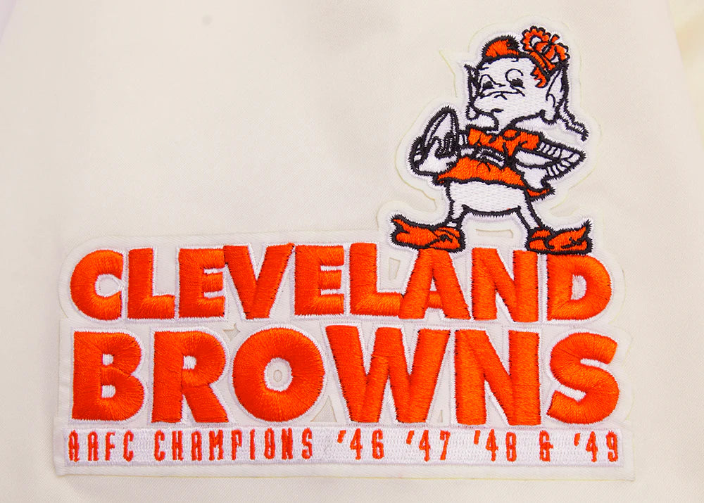 NFL CLEVELAND BROWNS RETRO CLASSIC MEN'S RIB SATIN JACKET