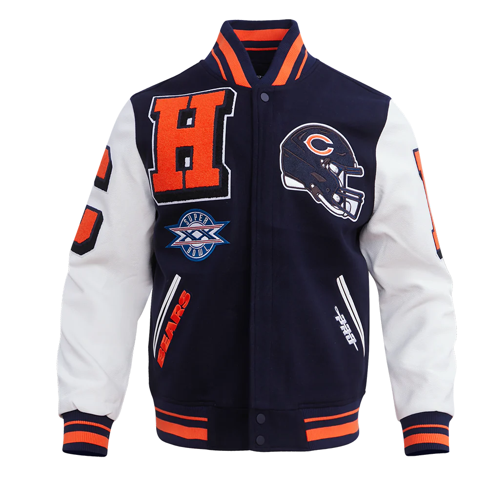 NFL CHICAGO BEARS MASHUP MEN'S RIB WOOL VARSITY JACKET